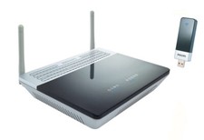 Kit Philips modem routeur ADSL wifi + clé USB N-Draft - Philips