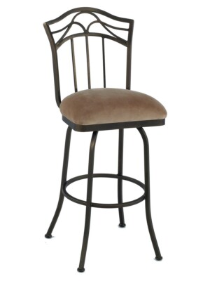Tempo Furniture Burlington Swivel Barstool Bar Stool w/ Back (Made in USA)