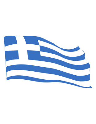 Autoaufkleber Griechenland Flagge – Wehende Fahne Als Konturenaufkleber, 8,5 X 6 Cm, Wetterfest & UV-beständig