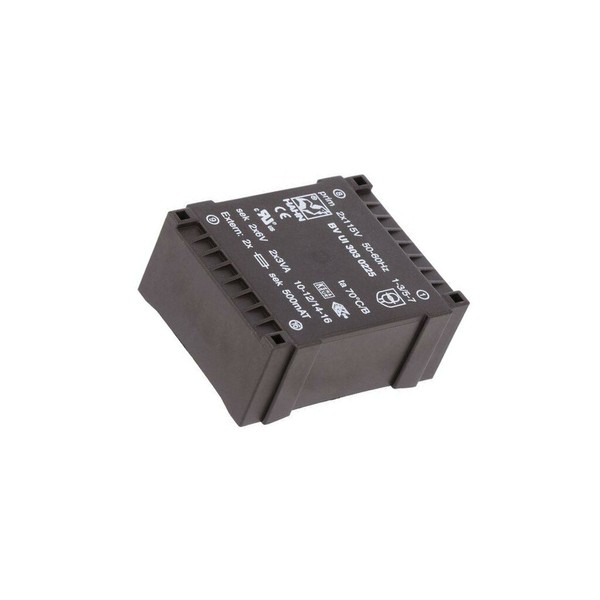 Bv Ui 303 0225 Transformator: üBerzogen 6VA 115/115VAC 6V 6V 500Ma 500Ma Hahn-image