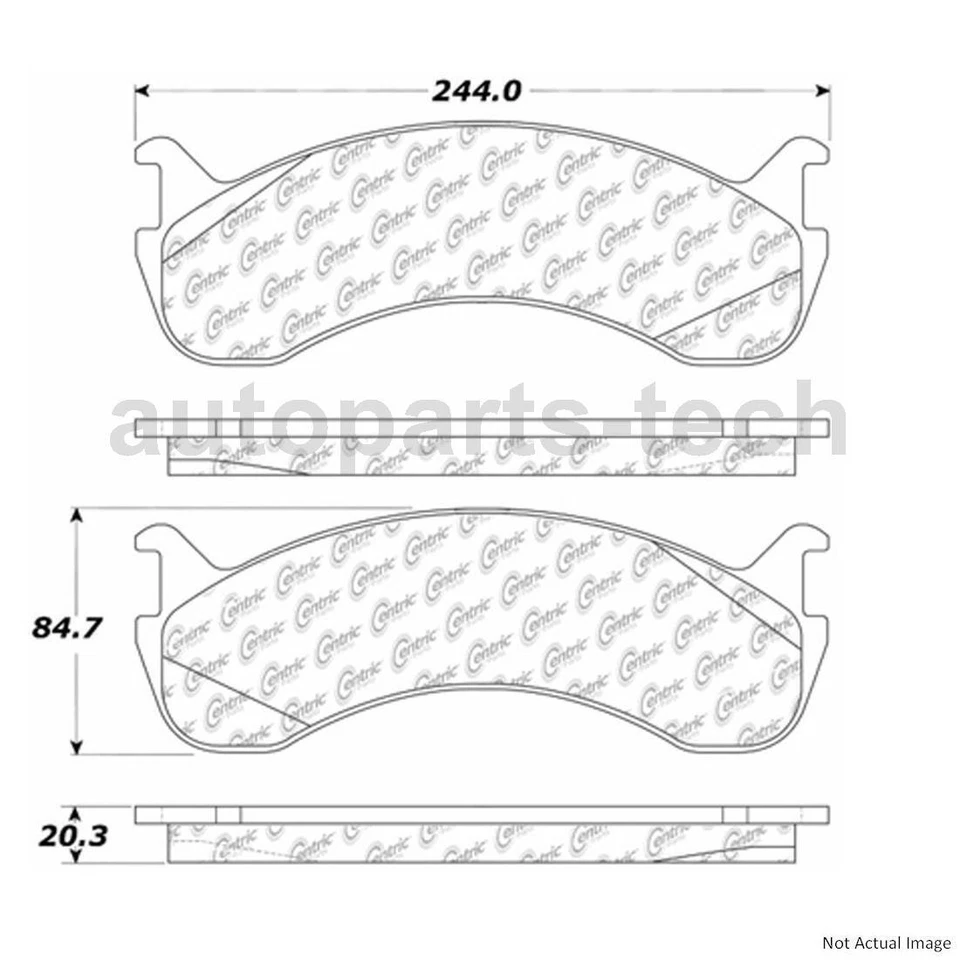 Juego de 2 pastillas de freno de disco delanteras traseras Centric Parts para Ford F750 2004~2008 Foto 4 de 4