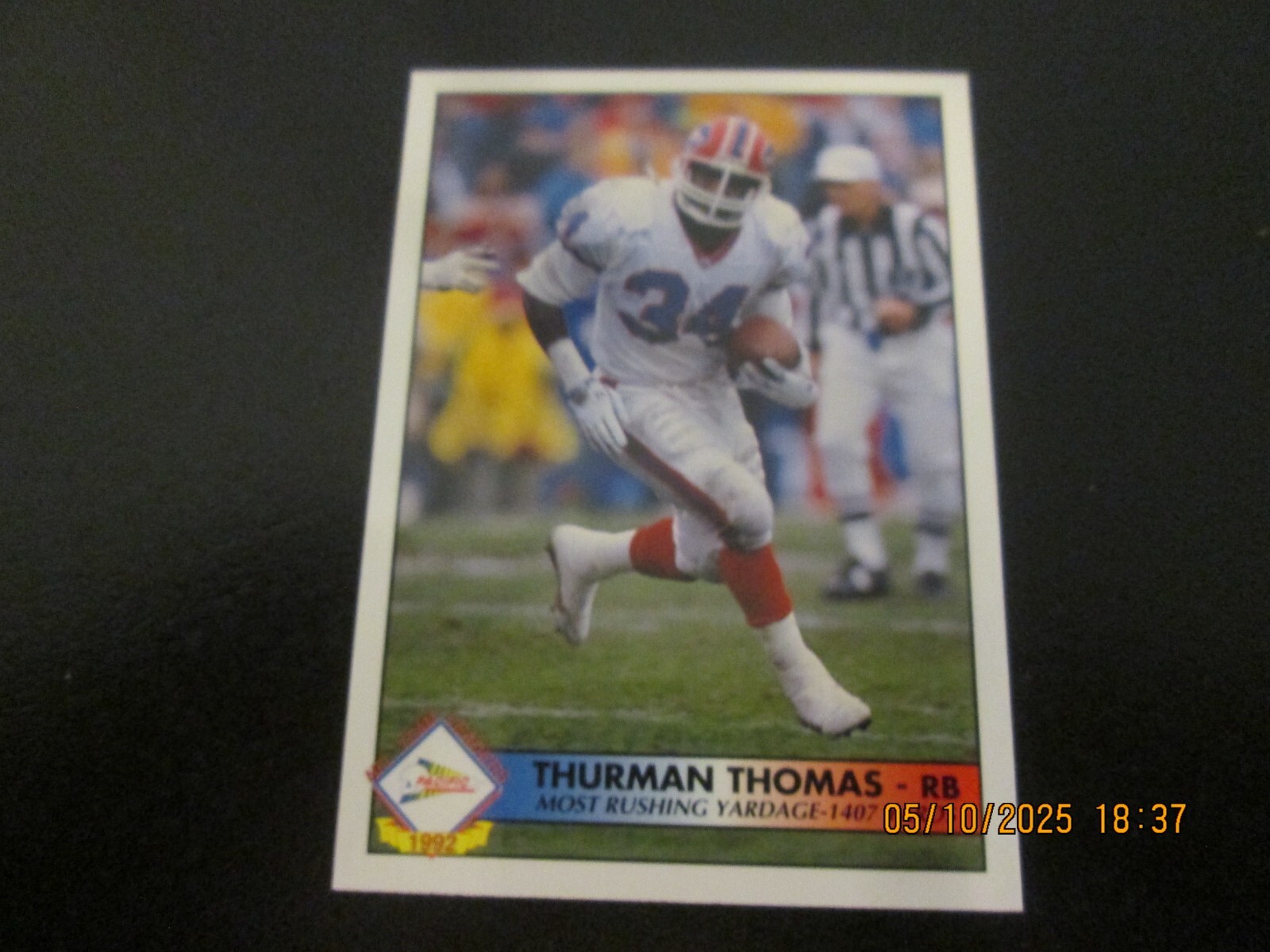 THURMAN THOMAS BUFFALO BILLS 1992 PACIFIC TEAM STATISTICAL LEADERS CARD #2