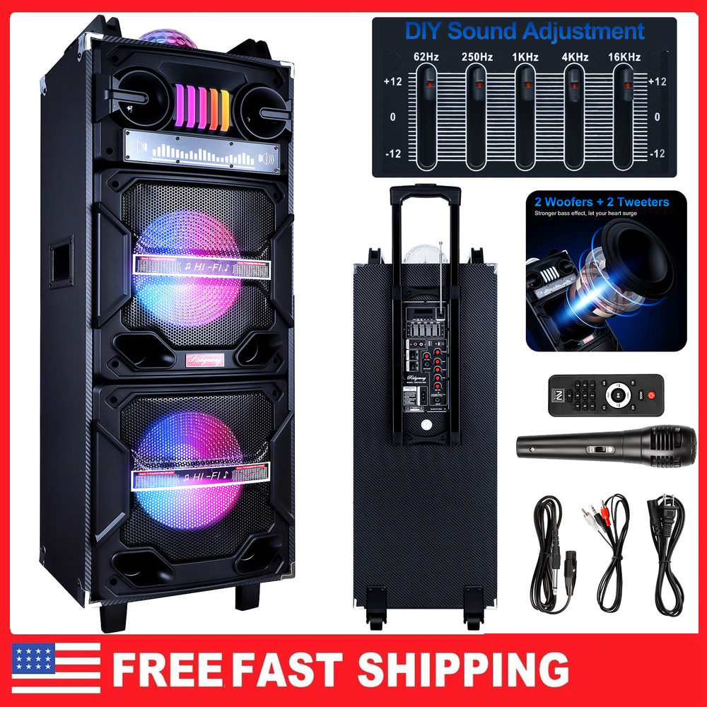 4000W Rechargeable Portable Bluetooth Speaker Dual 10