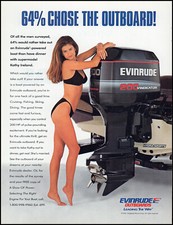 1995 Kathy Ireland bikini photo Evinrude 200 outboard motor print ad ads79