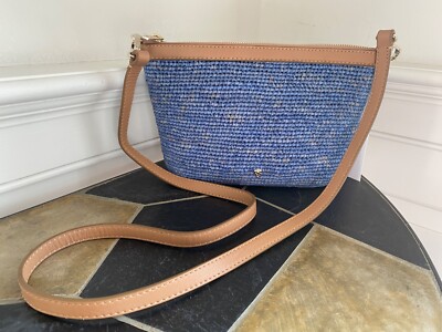 HELEN KAMINSKI LILIANA RAFFIA CROCHET CLUTCH SEASIDE