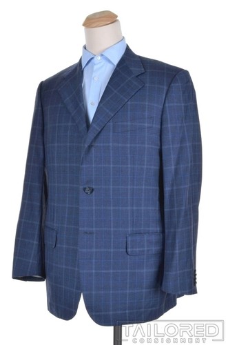 CORNELIANI Recent Blue Check Wool Blazer Sport Coat Jacket - EU 52 / US 42 R