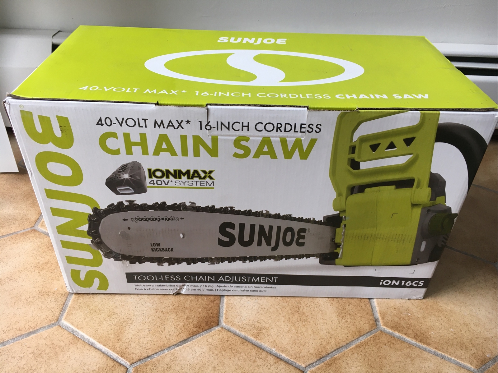 NEW Sun Joe Cordless Chain Saw iON16CS 