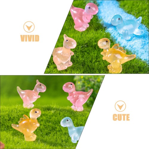 20 Pcs Luminous Dinosaur Mini Figures Resin Statue Miniature Craft - Picture 4 of 12