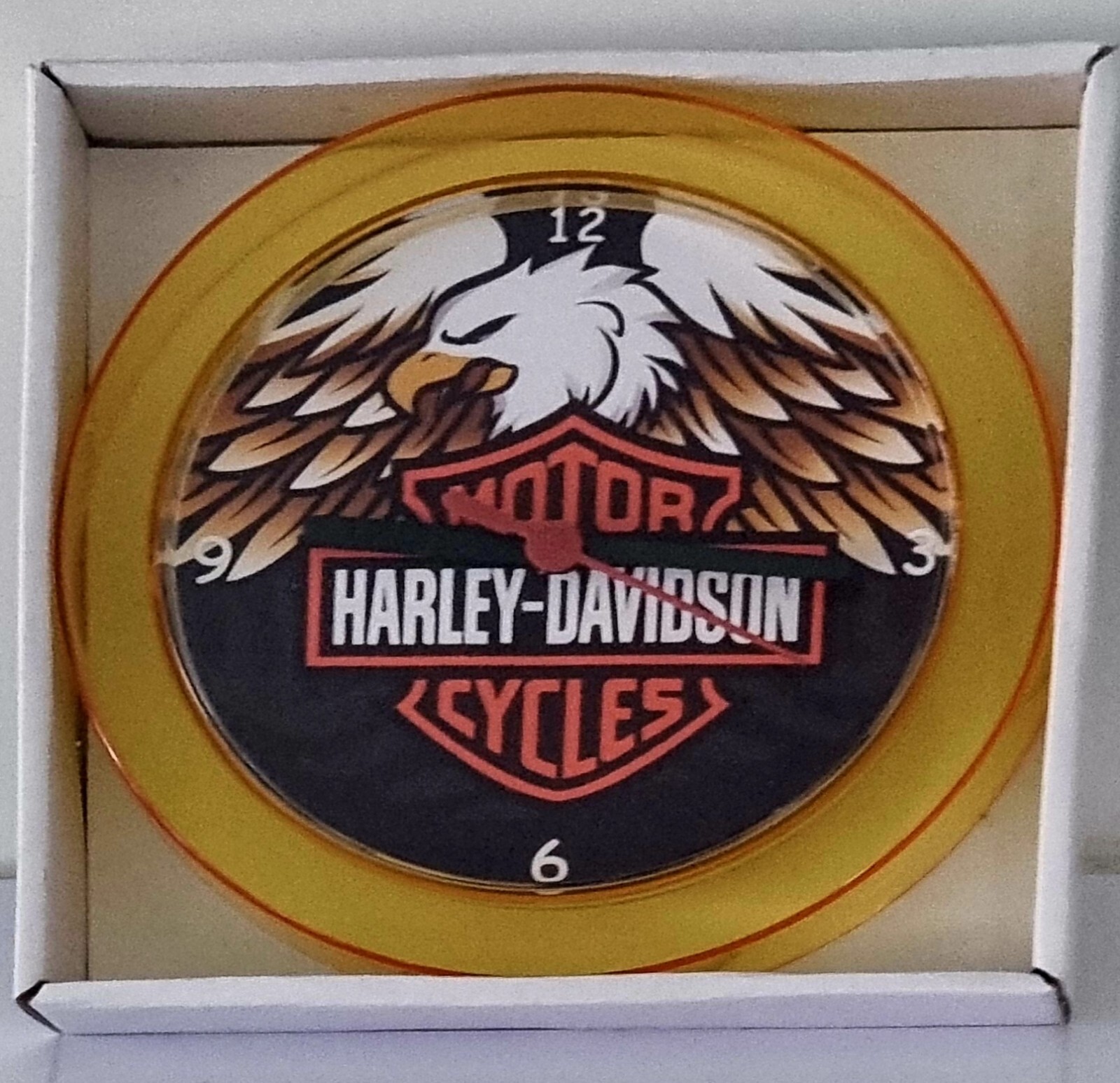 HarleyDavidson Gold 7" Novelty Wall/Desk Clock Brand New Motorcycle