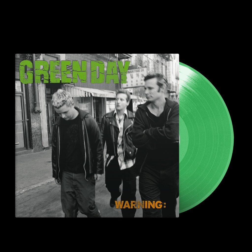 Image of Green Day Warning LP vinyl Europe Warner Music 2024 fluorescent green vinyl