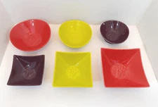 Scentsy Velata Fondue Nesting Serving Bowls 3 Round 3 Square Silicone Base NEW