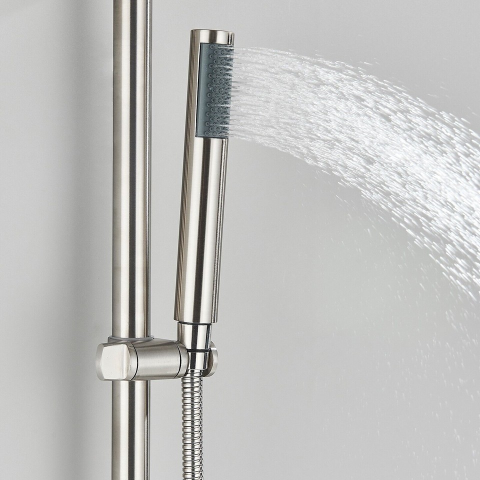 Shower Faucet Set Brass 8 Rainfall Head Combo Exposed Shower Fixtures Low Noise