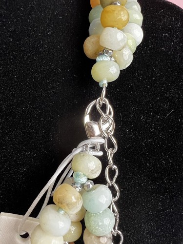 Iris & Lily Sterling Silver Sparkly Natural Gemstone Genuine Necklace 3 Layers - Picture 6 of 13