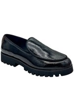 Donald Pliner Womens Loafer Eclipse Crinkle Patent Black