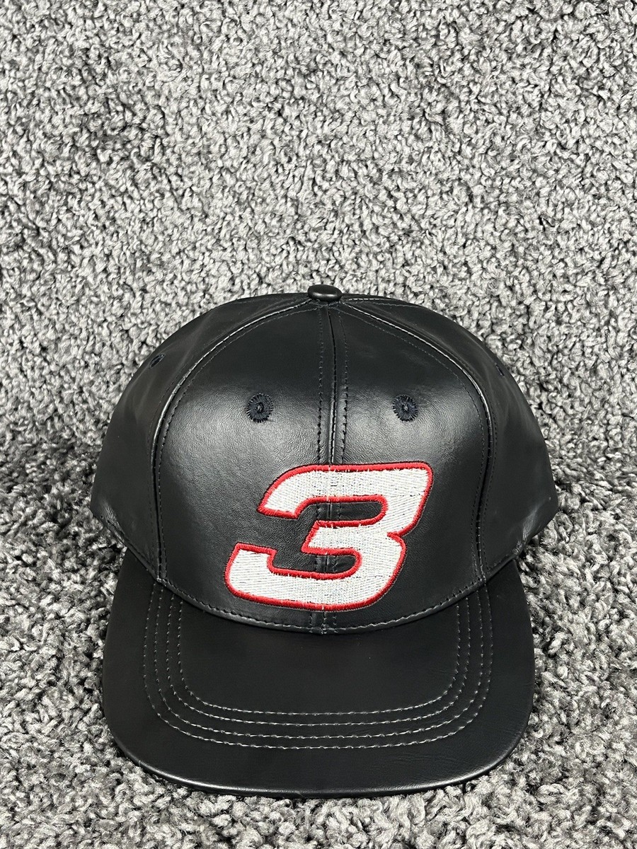 Dale Earnhardt Sr Hat #3 Snapback Black leather Nascar Vintage