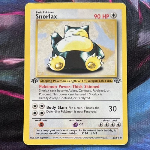 Pokémon TCG Snorlax 27/64 Jungle 1st Edition Non Holo - MP
