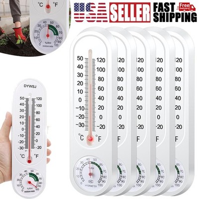 4x Indoor Outdoor Wall Thermometer Humidity Meter Vertical Hygrometer for Garden