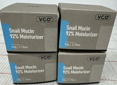 Lot of 4 VCO Snail Mucin 92% Moisturizer 1.76oz Hydrating Face Cream Exp 8/27