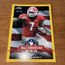 2020 Leaf Draft D'Andre Swift All-American Yellow Parallel #70 Georgia Bulldogs