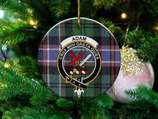 Adam Clan Scottish Tartan Ceramic Ornament