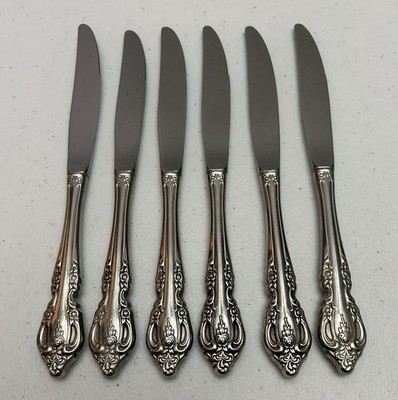 Oneida Community Brahms Dinner Knives Stainless Flatware Set of 6