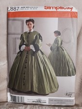 Civil War 1860s GWTW Dress Costume Sewing PATTERN 8-14 Museum Curator Uncut BIN