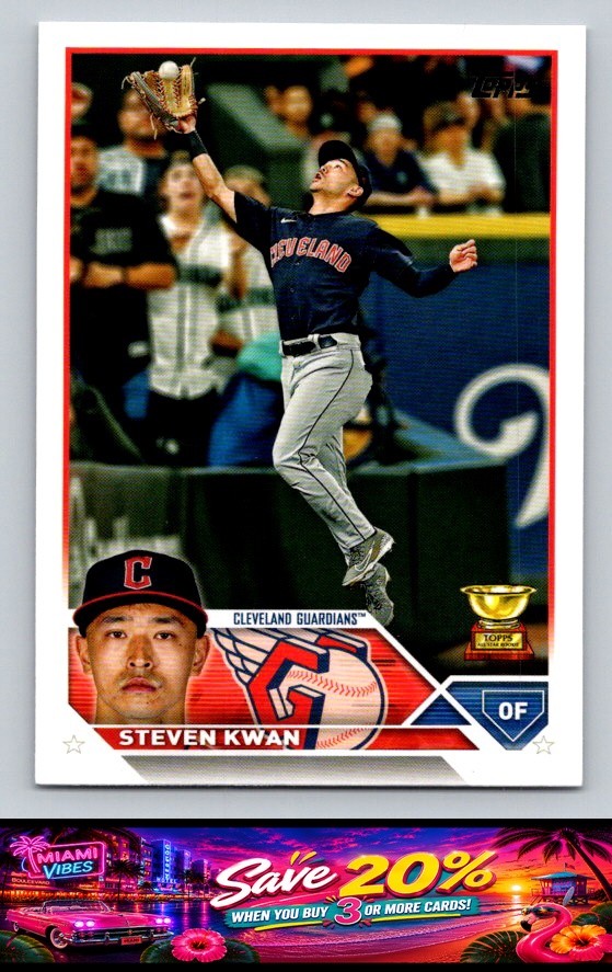 2023 Topps #116 Steven Kwan Father's Day Powder Blue #/50