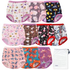 EZ Moms 10 Packs High Waist Potty Training Underwear for Girls Double Absorp...