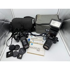 Minolta Maxxum 7000  3000i 35mm SLR Camera Bundle 75-200mm 100-300mm Lenses