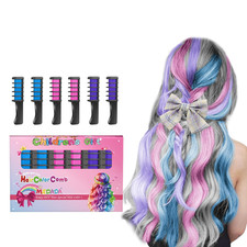 Hair Chalk Comb Temporary Dye for Kids, Washable Fun for Parties