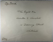 WWII-Dated Envelope Signed by King George VI to PM Winston S Churchill re/ D-Day