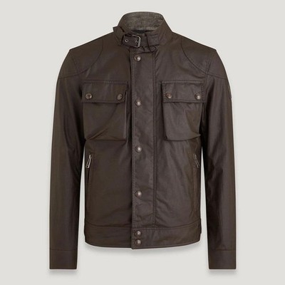 BELSTAFF LEGACY RACEMASTER WAX COTTON BIKER JACKET BURNT OAK UK40 LARGE RRP £450