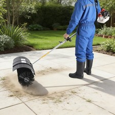 52CC Gas Power Hand Held Sweeper Broom Driveway Turf Artificial Grass Snow Clean