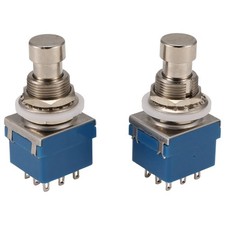 2Pcs Guitar Switches 9-Pin 3Pdt Guitar Effects Pedal Box Stomp Foot Metal 5194