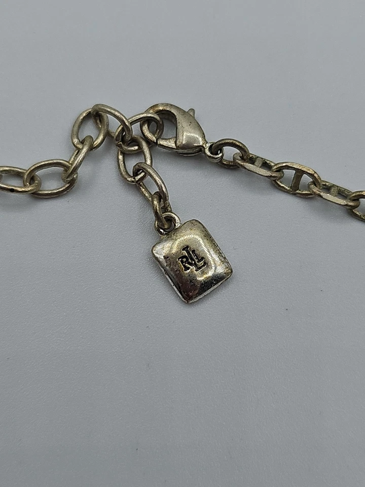 RALPH LAUREN FACETED AMETHYST GLASS BEAD PEWTER CHOKER NECKLACE - Image 2 of 4