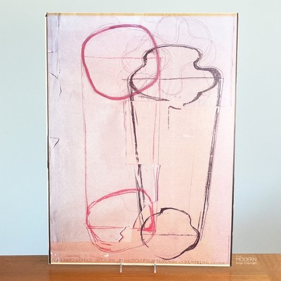 Alvar Aalto Luunos Savoy Vase Sketch Iittala Print Uusi Kivipaino 1984 Tampere