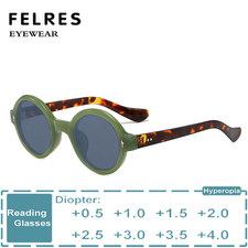 Men Women Tinted Round Reading Glasses Fashion Outdoor Shade Presbyopic Glasses