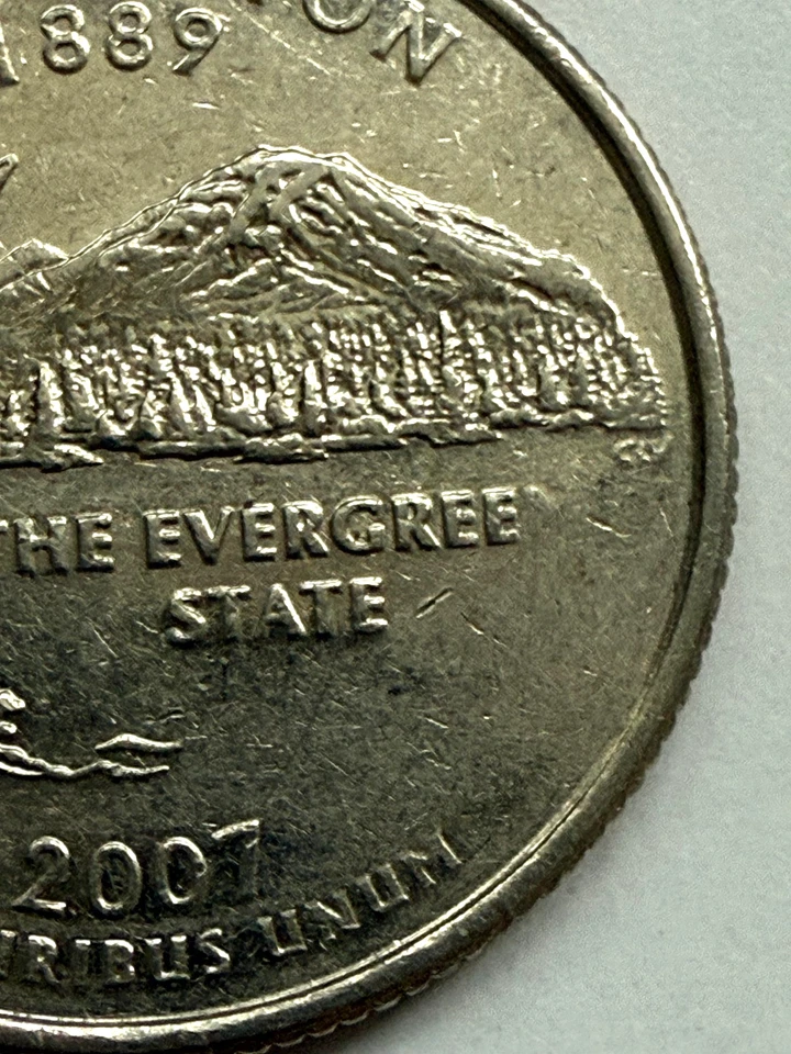 2007 Washington State Quarter Weak strike ERROR Missing mint mark, lettering - Image 3 of 4