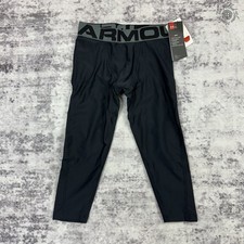 NWT - Under Armour Heatgear 3/4 Leggings Black - 1328980 - Boy  s Size Small