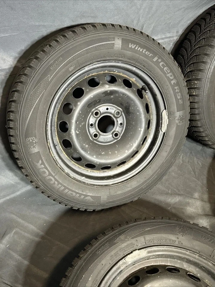 Original Fiat 500 Winterkompletträder  Stahl Schwarz 14 Zoll KBA 44550 - Bild 3 von 4