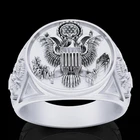 Military Ring: Sterling Silver Eagle Shield,Veteran Service Symbol Military Ring