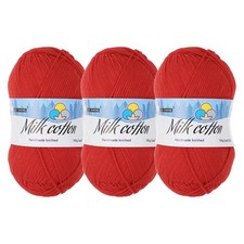 Cotton Yarn,Soft Knitting Yarn -3 Skeins/3 218yards/3 3.53oz/Red