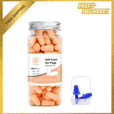Soft Foam Ear Plugs for Sleeping 60 Pairs 38dB SNR Beige Comfort Noise Reduction