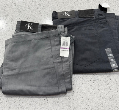 Calvin Klein Mens Cotton Straight Leg Chino Pants GREY & DK GREY 40O6056 38x34