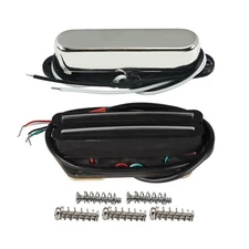 FLEOR Chrome Alnico 5 Hot Dual Rail & Single Coil Pickup TL Guitar Set N+B 7K