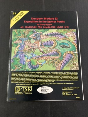 TSR Dungeons and Dragons Module S3 Expedition to the Barrier Peaks (5th Print)