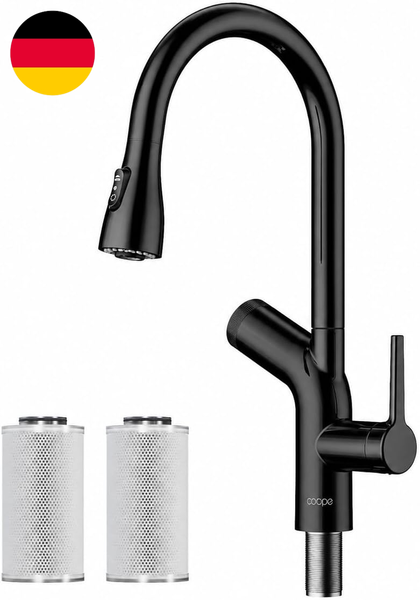 Cobbe Wasserhahn KüChe, Hochdruck KüChenarmatur Mit Brause Ausziehbrause, 360° D-image