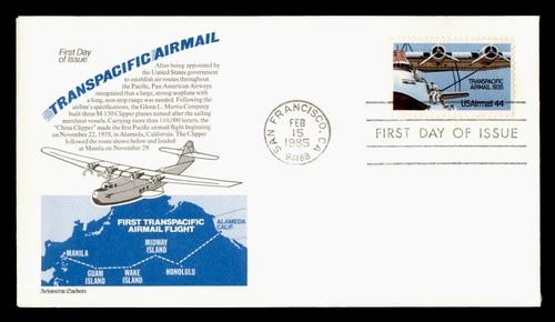 DR WHO 1985 FDC CHINA CLIPPER FLIGHT ANIV ARISTOCRAT CACHET M77745