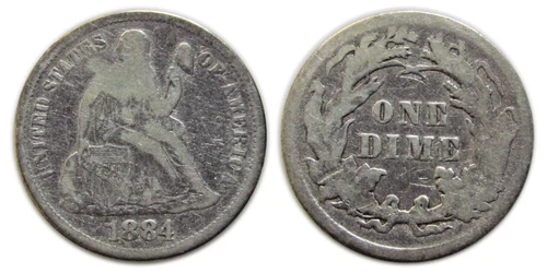 Seated Liberty Dime 1877/CC Fine - Very Fine Condition