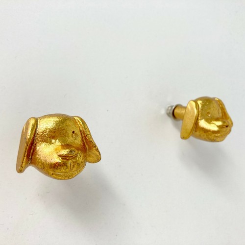 GOLD DOG'S HEAD Door Knob - Home Bedroom Decor Cupboard Drawer Pull - Picture 9 of 9